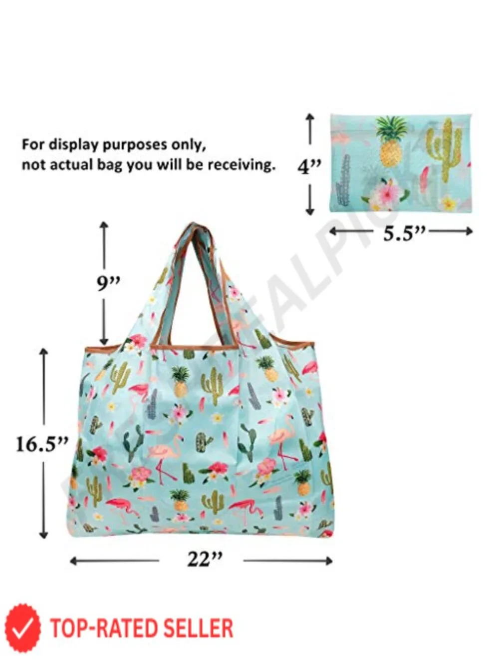 Large Foldable Tote Nylon Reusable Grocery Bag